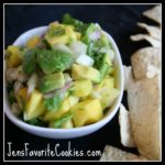 Salsa with mangoes and avocados