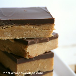 No-Bake Peanut Butter Bars from JensFavoriteCookies.com