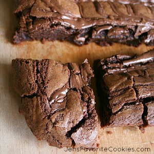 One Bowl Brownies from JensFavoriteCookies.com   Easy and delicious brownies from scratch!