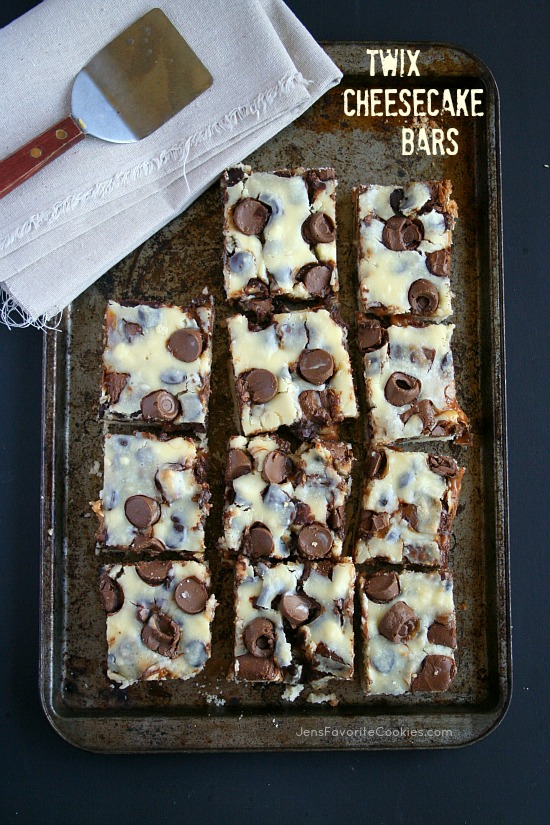 Twix Cheesecake Bars from JensFavoriteCookies.com