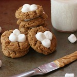 Fluffernutter-Flourless-Peanut-Butter-Marshmallow-Thumbprint-Cookies-2-title