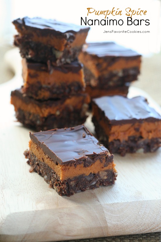 Pumpkin Spice Nanaimo Bars from Jen's Favorite Cookies