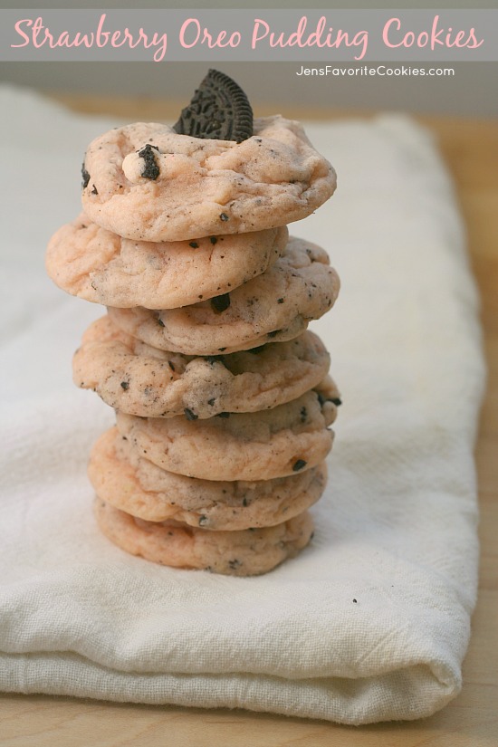 Strawberry Oreo Pudding Cookies from Jen's Favorite Cookies