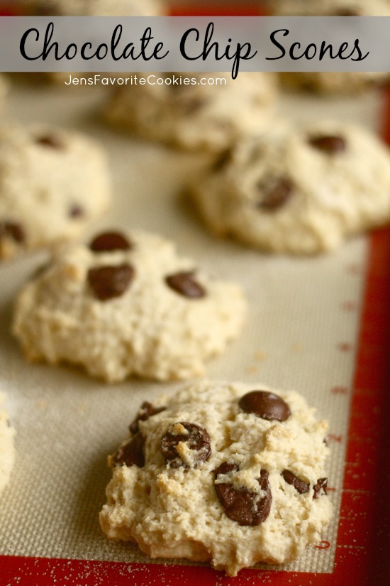 Chocolate Chip Buttermilk Scones from JensFavoriteCookies.com  