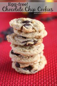 Egg-Free Chocolate Chip Cookies from JensFavoriteCookies.com, You won't even miss the eggs when you use this secret ingredient!