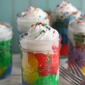 Rainbow Cake in a Jar from Jen's Favorite Cookies