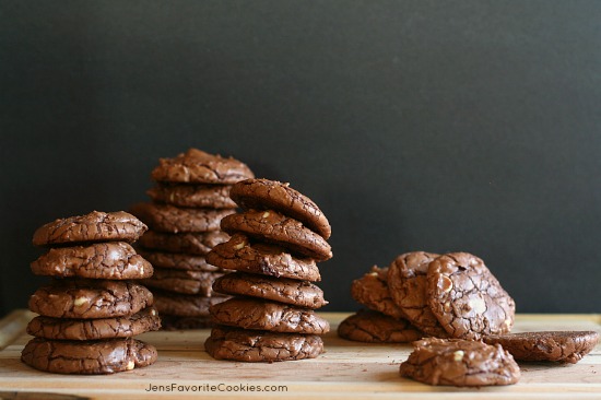 Brownie Cookies from JensFavoriteCookies.com - these fudgy cookies have all the flavor of a brownie, but in convenient cookie form!