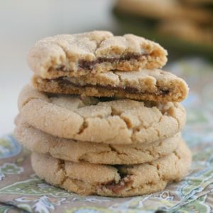 Chocolate Stuffed Peanut Butter Cookies from JensFavoriteCookies.com - for #chocPBday !  Come check out all 31 amazing chocolate and peanut butter recipes!