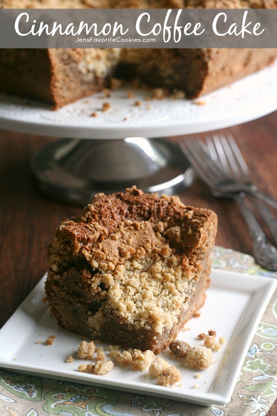 Cinnamon Coffee Cake from JensFavoriteCookies.com  -  with lots and lots of crumb topping!