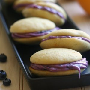 Orange Blueberry Whoopie Pies from JensFavoriteCookies.com - Use fresh oranges and blueberries in this fun cookie!