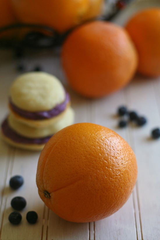 Orange Blueberry Whoopie Pies from JensFavoriteCookies.com - Use fresh oranges and blueberries in this fun cookie!