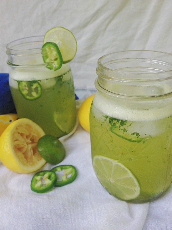 Cilantro Lime Jalapeno Lemonade from JensFavoriteCookies {guest post} - give your lemonade a kick of heat!