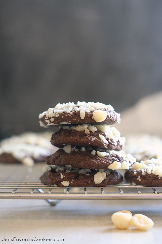 Macadamia Crusted Chocolate Cookies from JensFavoriteCookies.com 