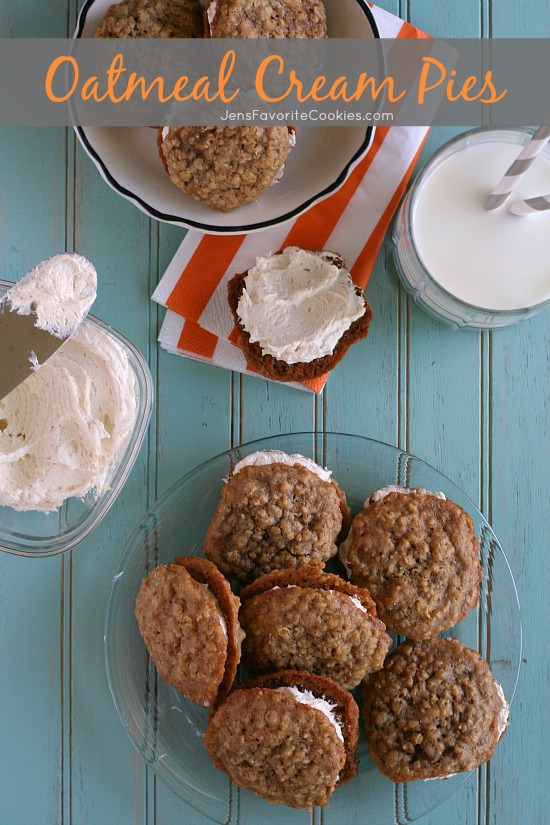 Oatmeal Cream Pies from JensFavoriteCookies - you'll love this Little Debbie copycat recipe with marshmallow filling!