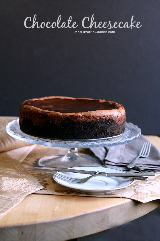 Chocolate Cheesecake from JensFavoriteCookies.com - Rich, decadent, and chocolatey!