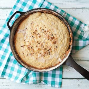 Coconut Buttermilk Skillet Cake from JensFavoriteCookies.com - A delicious one-dish dessert!