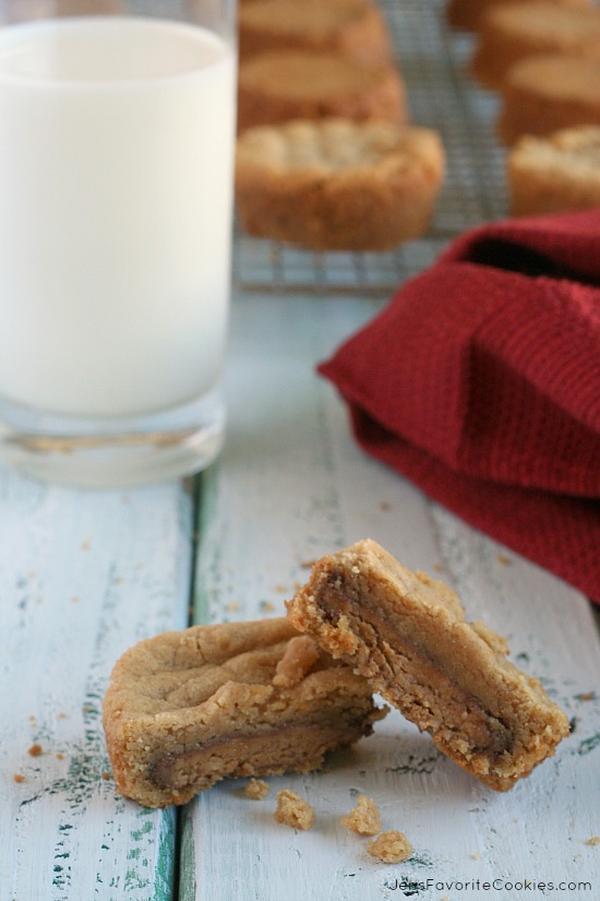 Peanut Butter Cup Cookies from JensFavoriteCookies.com - they're stuffed with peanut butter cups!