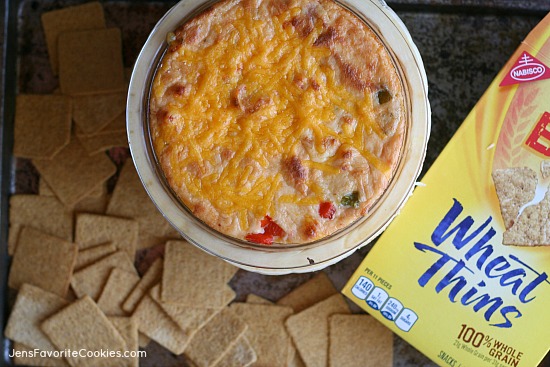 Roasted Red Pepper Hot Cheese Dip from JensFavoriteCookies.com - A warm and spicy crowd pleaser!