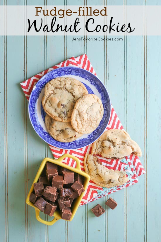 Fudge Filled Walnut Cookies from JensFavoriteCookies.com 