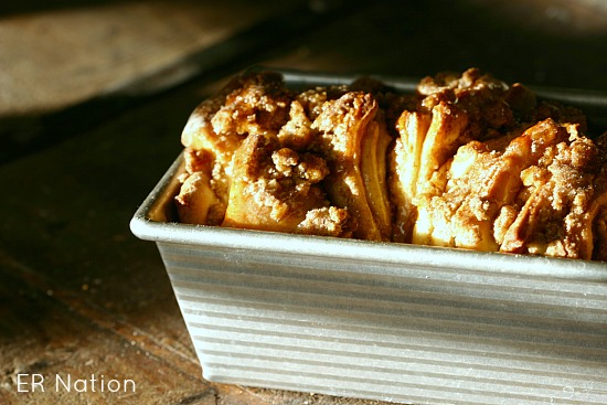 Baklava Bread from JensFavoriteCookies.com - pull apart bread with a sweet nutty filling and honey syrup drizzle.