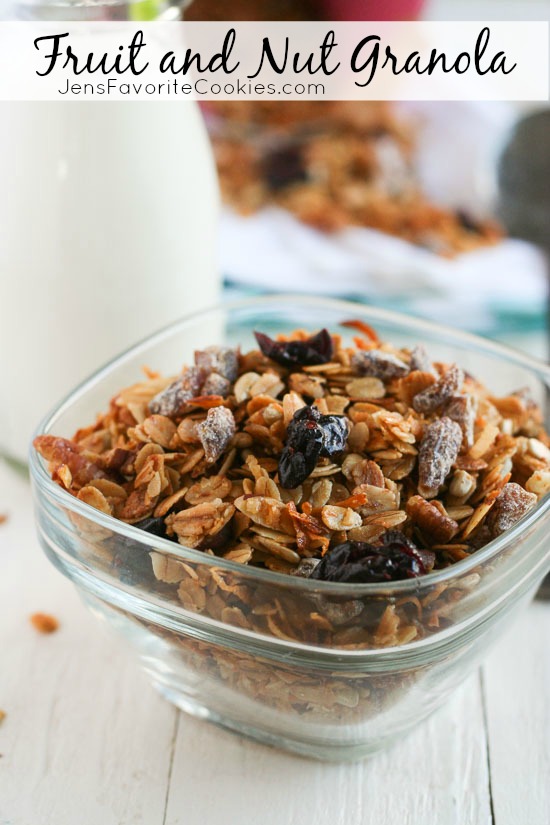 Fruit and Nut Granola from JensFavoriteCookies.com - A simple and delicious breakfast!