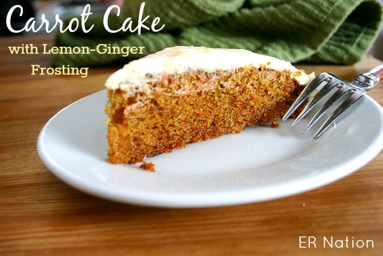 Carrot Cake with Lemon Ginger Cream Cheese Frosting from JensFavoriteCookies.com