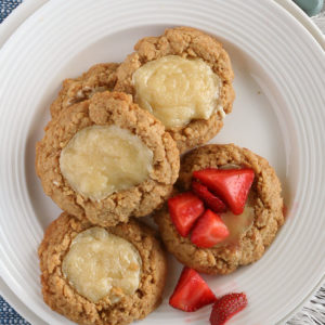 Cheesecake Cookies from JensFavoriteCookies.com - these are just like miniature cheesecakes, and taste great topped with fresh berries!