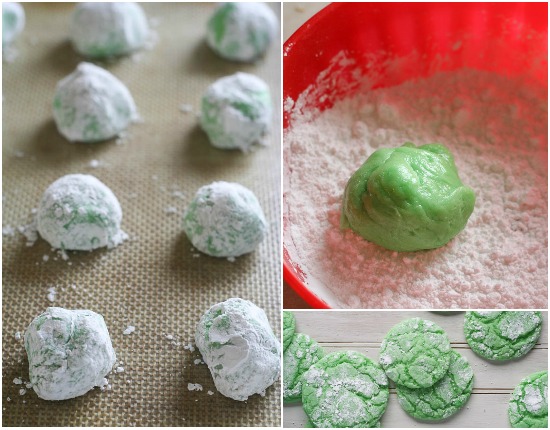 Mint Crinkles from JensFavoriteCookies - a fun and easy way to customize your cake mix cookies!