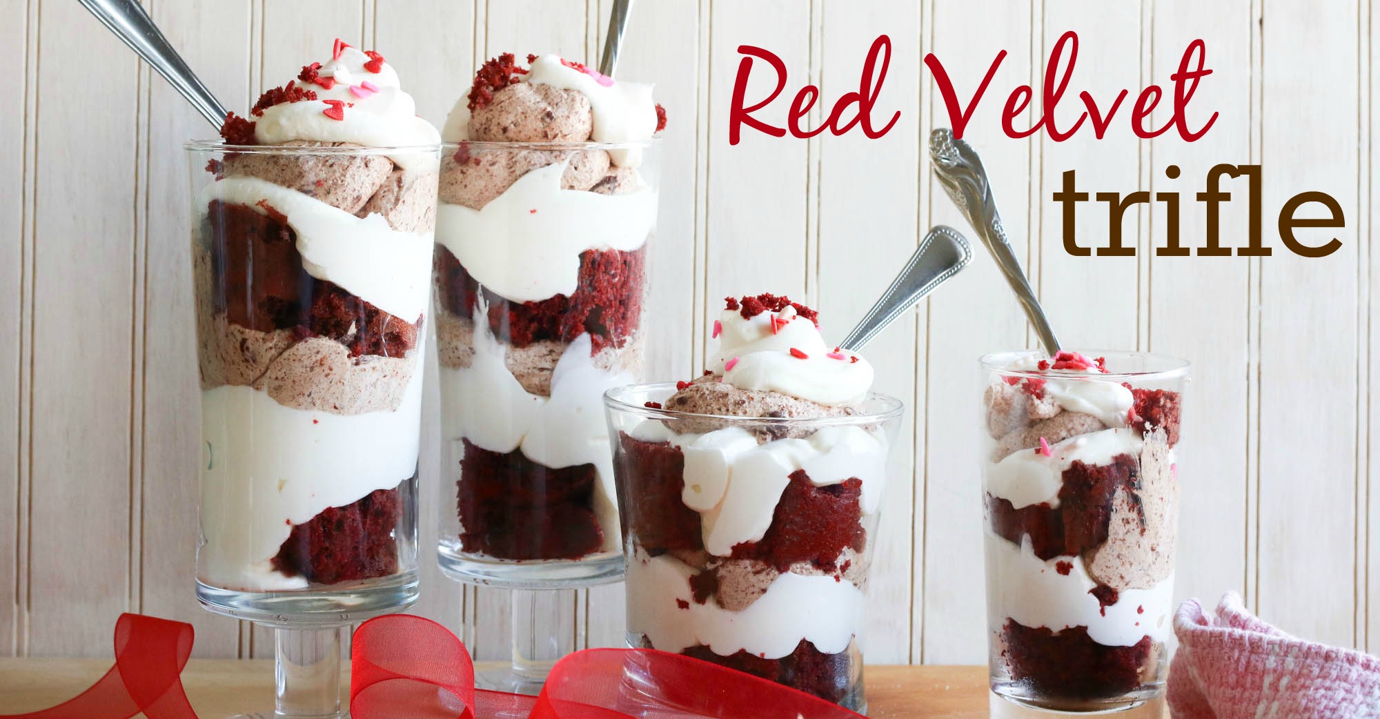 Red Velvet Trifle Cups - Red Velvet Cake Trifle