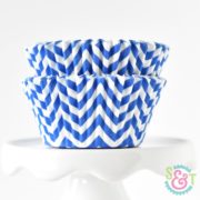 Blue Chevron Cupcake Liners