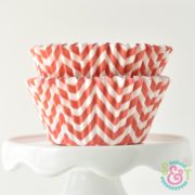 Coral Chevron Cupcake Liners