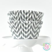 Gray Chevron Cupcake Liners