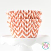 Orange Chevron Cupcake Liners