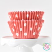 Coral Dots Cupcake Liners