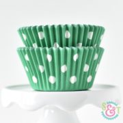 Green Dots Cupcake Liners