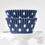 Navy Dots Cupcake Liners