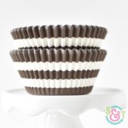 Brown Stripe Cupcake Liners