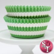 Lime Stripe Cupcake Liners