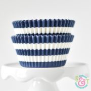 Navy Stripe Cupcake Liners