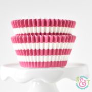 Pink Stripe Cupcake Liners