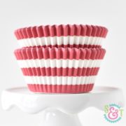 Red Stripe Cupcake Liners