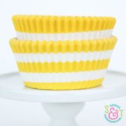 Yellow Stripe Cupcake Liners