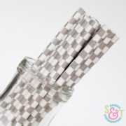 Gray Checkered Paper Straws