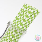 Green Checkered Paper Straws