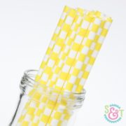 Yellow Checkered Paper Straws