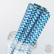 Navy Chevron Paper Straws