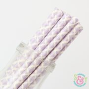 Light Purple Damask Paper Straws