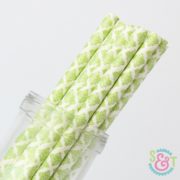 Lime Damask Paper Straws