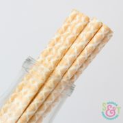 Peach Damask Paper Straws