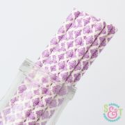 Purple Damask Paper Straws